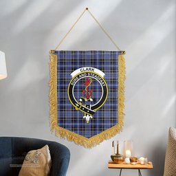 ScotsTee Shop Scottish Clark Modern Clan Crest Tartan Gonfalon Scottish Wall Hanging Banner