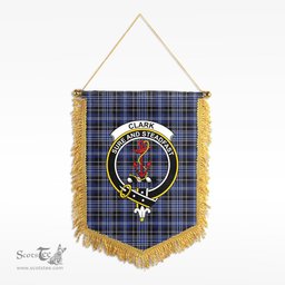 ScotsTee Shop Scottish Clark Modern Clan Crest Tartan Gonfalon Scottish Wall Hanging Banner