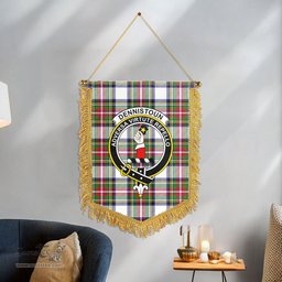 ScotsTee Shop Scottish Dennistoun Clan Crest Tartan Gonfalon Scottish Wall Hanging Banner