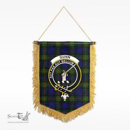 ScotsTee Shop Scottish Gunn Modern Clan Crest Tartan Gonfalon Scottish Wall Hanging Banner