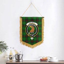 ScotsTee Shop Scottish Halkett Clan Crest Tartan Gonfalon Scottish Wall Hanging Banner