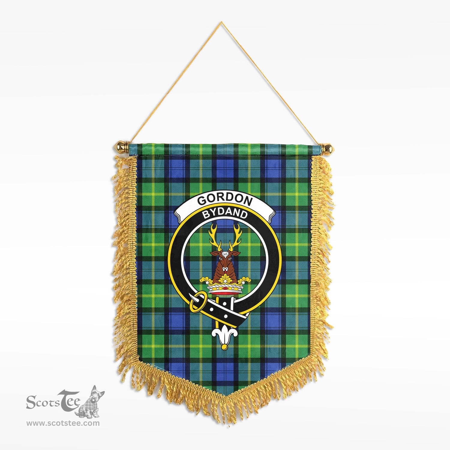 ScotsTee Shop Scottish Gordon Old Ancient Clan Crest Tartan Gonfalon Scottish Wall Hanging Banner