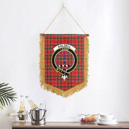 ScotsTee Shop Scottish Dalziel Modern Clan Crest Tartan Gonfalon Scottish Wall Hanging Banner
