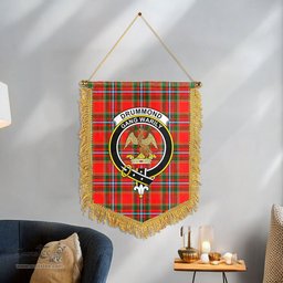 ScotsTee Shop Scottish Drummond of Perth Clan Crest Tartan Gonfalon Scottish Wall Hanging Banner