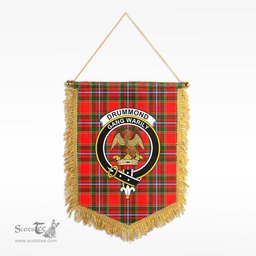 ScotsTee Shop Scottish Drummond of Perth Clan Crest Tartan Gonfalon Scottish Wall Hanging Banner
