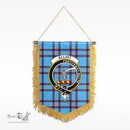 ScotsTee Shop Scottish Elliot Ancient Clan Crest Tartan Gonfalon Scottish Wall Hanging Banner
