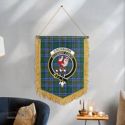 ScotsTee Shop Scottish Cockburn Ancient Clan Crest Tartan Gonfalon Scottish Wall Hanging Banner