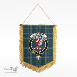 ScotsTee Shop Scottish Cockburn Ancient Clan Crest Tartan Gonfalon Scottish Wall Hanging Banner