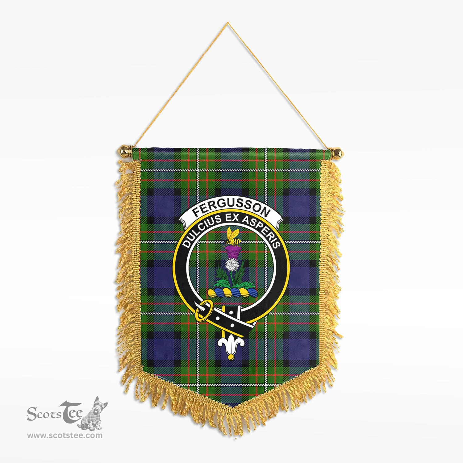 ScotsTee Shop Scottish Fergusson Modern Clan Crest Tartan Gonfalon Scottish Wall Hanging Banner