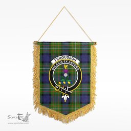 ScotsTee Shop Scottish Fergusson Modern Clan Crest Tartan Gonfalon Scottish Wall Hanging Banner