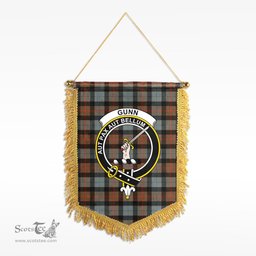 ScotsTee Shop Scottish Gunn Weathered Clan Crest Tartan Gonfalon Scottish Wall Hanging Banner