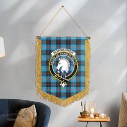 ScotsTee Shop Scottish Horsburgh Clan Crest Tartan Gonfalon Scottish Wall Hanging Banner