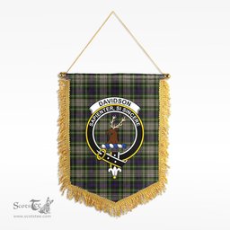 ScotsTee Shop Scottish Davidson Tulloch Dress Clan Crest Tartan Gonfalon Scottish Wall Hanging Banner