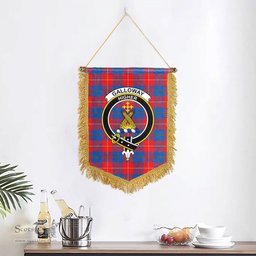 ScotsTee Shop Scottish Galloway Red Clan Crest Tartan Gonfalon Scottish Wall Hanging Banner