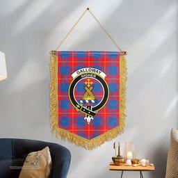 ScotsTee Shop Scottish Galloway Red Clan Crest Tartan Gonfalon Scottish Wall Hanging Banner