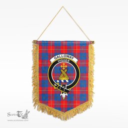 ScotsTee Shop Scottish Galloway Red Clan Crest Tartan Gonfalon Scottish Wall Hanging Banner