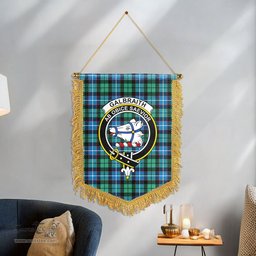 ScotsTee Shop Scottish Galbraith Ancient Clan Crest Tartan Gonfalon Scottish Wall Hanging Banner
