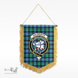 ScotsTee Shop Scottish Galbraith Ancient Clan Crest Tartan Gonfalon Scottish Wall Hanging Banner