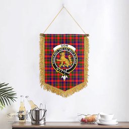 ScotsTee Shop Scottish Gow (or McGouan) Clan Crest Tartan Gonfalon Scottish Wall Hanging Banner