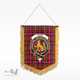 ScotsTee Shop Scottish Gow (or McGouan) Clan Crest Tartan Gonfalon Scottish Wall Hanging Banner