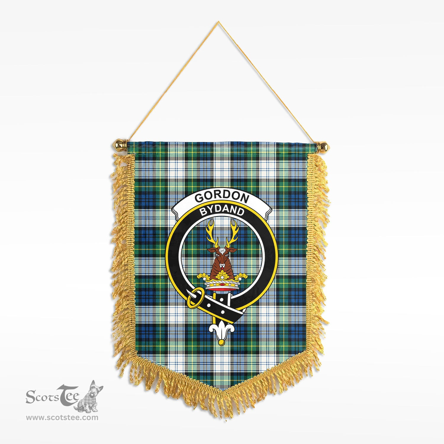 ScotsTee Shop Scottish Gordon Dress Ancient Clan Crest Tartan Gonfalon Scottish Wall Hanging Banner