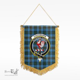 ScotsTee Shop Scottish Cockburn Modern Clan Crest Tartan Gonfalon Scottish Wall Hanging Banner
