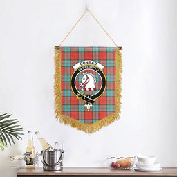 ScotsTee Shop Scottish Dunbar Ancient Clan Crest Tartan Gonfalon Scottish Wall Hanging Banner