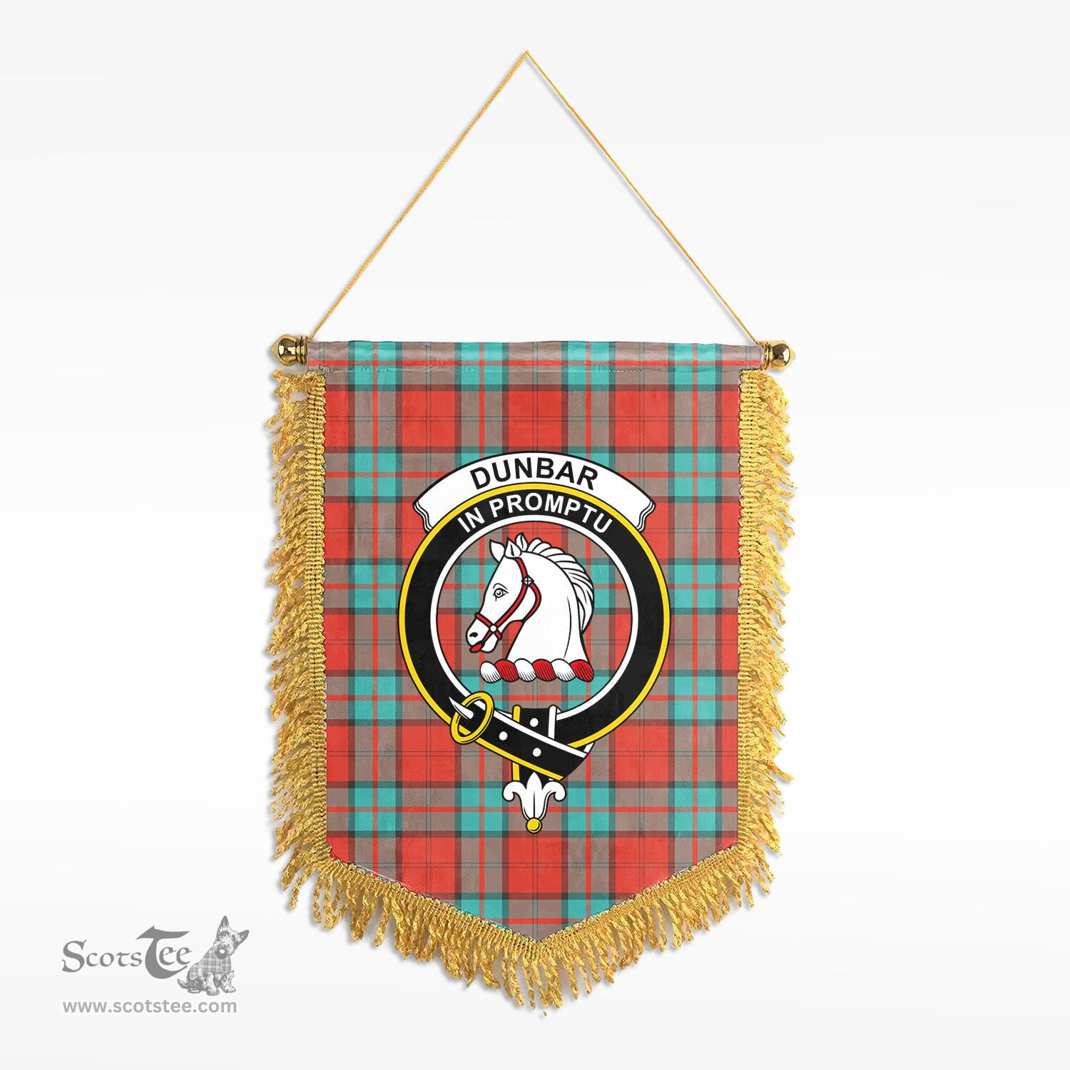 ScotsTee Shop Scottish Dunbar Ancient Clan Crest Tartan Gonfalon Scottish Wall Hanging Banner