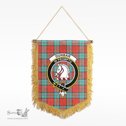 ScotsTee Shop Scottish Dunbar Ancient Clan Crest Tartan Gonfalon Scottish Wall Hanging Banner