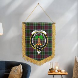ScotsTee Shop Scottish Crosbie Clan Crest Tartan Gonfalon Scottish Wall Hanging Banner