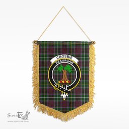 ScotsTee Shop Scottish Crosbie Clan Crest Tartan Gonfalon Scottish Wall Hanging Banner