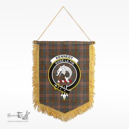 ScotsTee Shop Scottish Kennedy Weathered Clan Crest Tartan Gonfalon Scottish Wall Hanging Banner