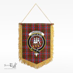 ScotsTee Shop Scottish Harkness Dress Clan Crest Tartan Gonfalon Scottish Wall Hanging Banner