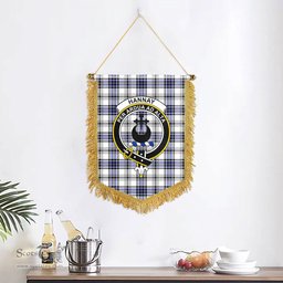 ScotsTee Shop Scottish Hannay Modern Clan Crest Tartan Gonfalon Scottish Wall Hanging Banner