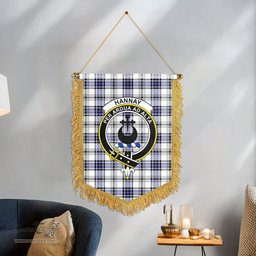 ScotsTee Shop Scottish Hannay Modern Clan Crest Tartan Gonfalon Scottish Wall Hanging Banner
