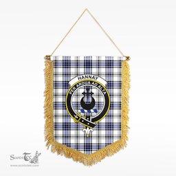 ScotsTee Shop Scottish Hannay Modern Clan Crest Tartan Gonfalon Scottish Wall Hanging Banner