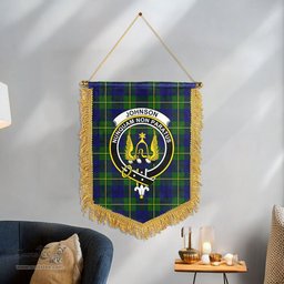 ScotsTee Shop Scottish Johnson Modern Clan Crest Tartan Gonfalon Scottish Wall Hanging Banner