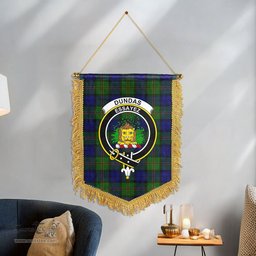 ScotsTee Shop Scottish Dundas Modern Clan Crest Tartan Gonfalon Scottish Wall Hanging Banner