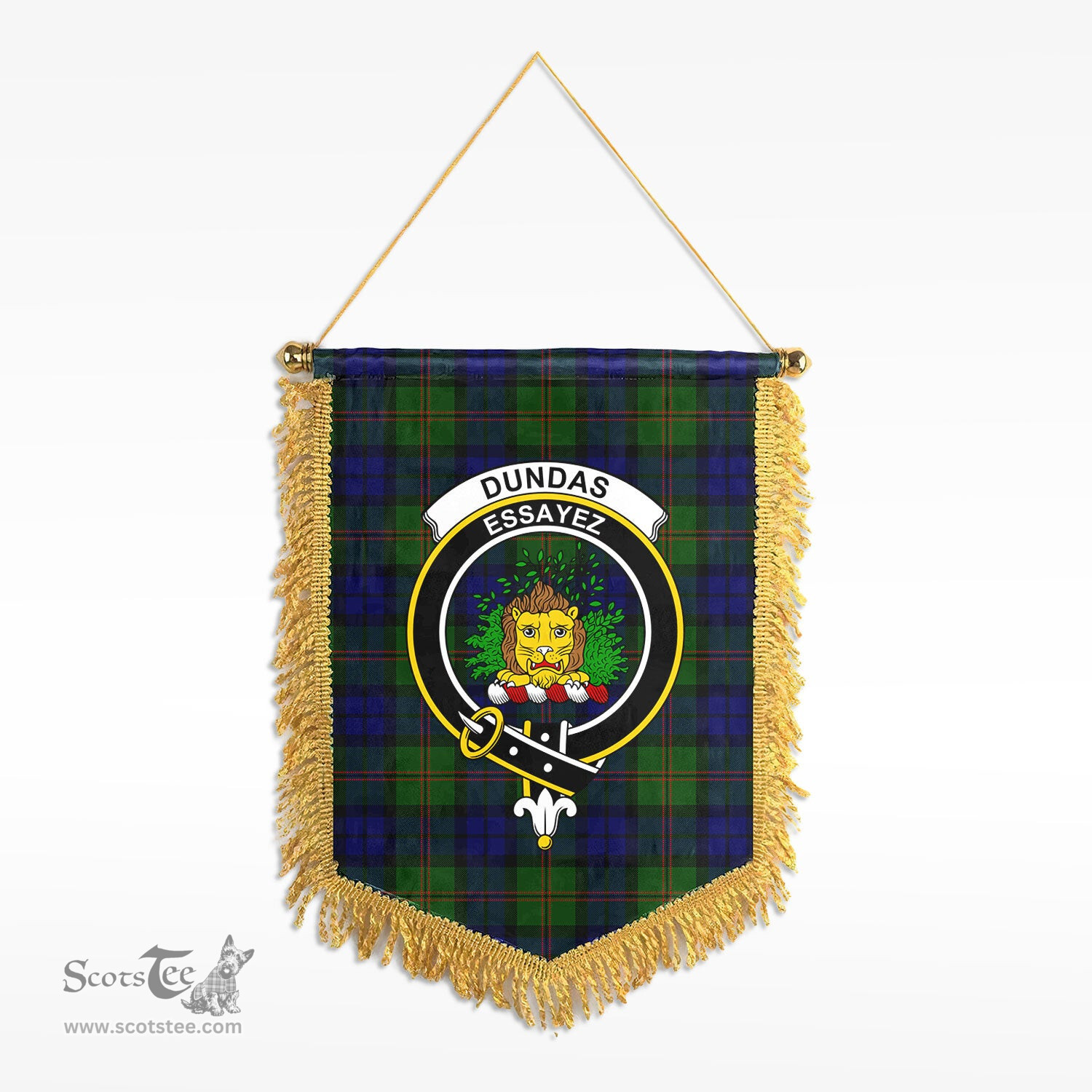 ScotsTee Shop Scottish Dundas Modern Clan Crest Tartan Gonfalon Scottish Wall Hanging Banner