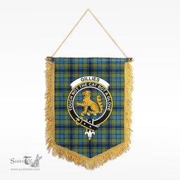 ScotsTee Shop Scottish Gillies Ancient Clan Crest Tartan Gonfalon Scottish Wall Hanging Banner