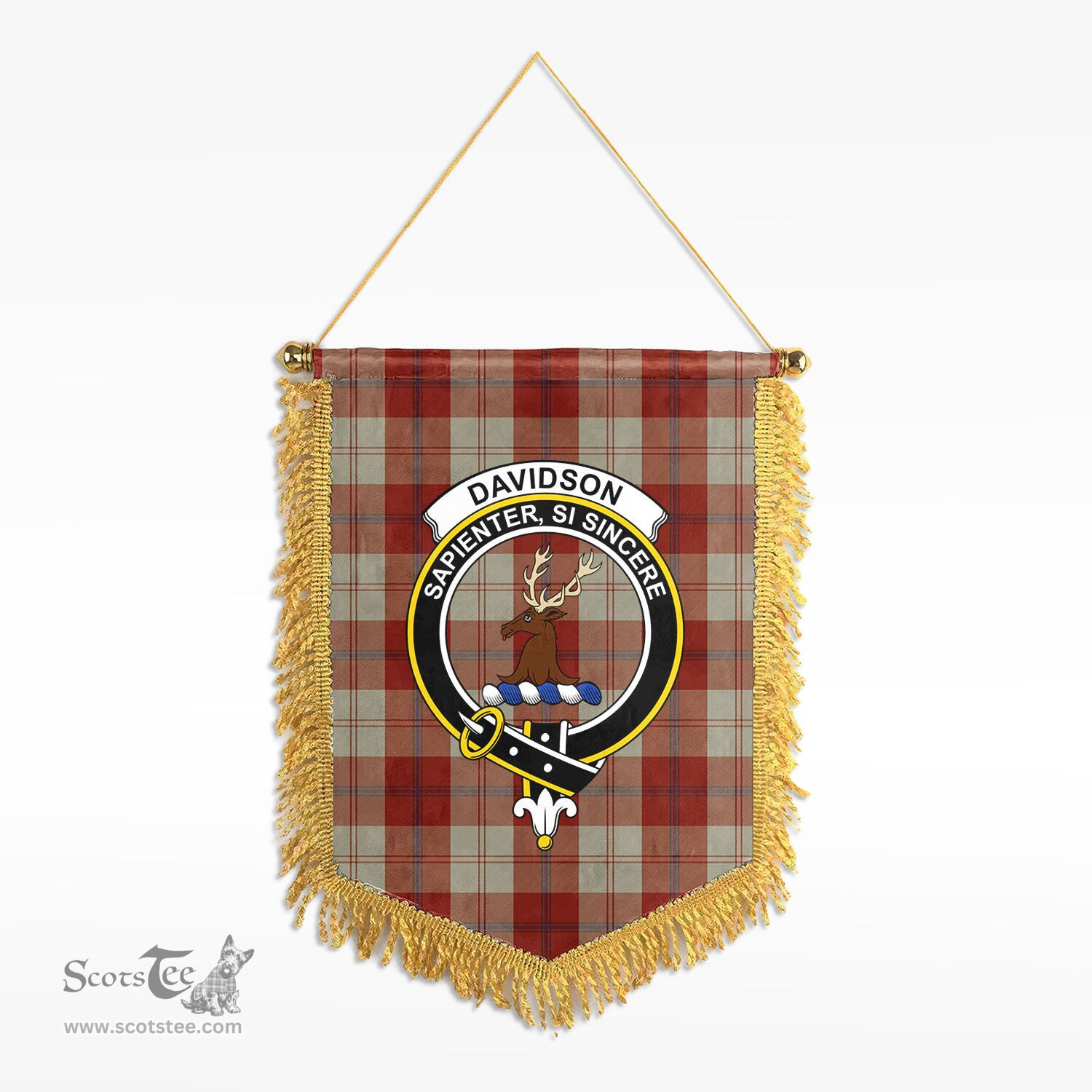 ScotsTee Shop Scottish Davidson Dress Dancers Clan Crest Tartan Gonfalon Scottish Wall Hanging Banner