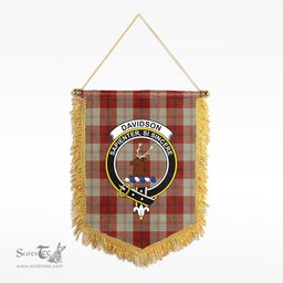 ScotsTee Shop Scottish Davidson Dress Dancers Clan Crest Tartan Gonfalon Scottish Wall Hanging Banner