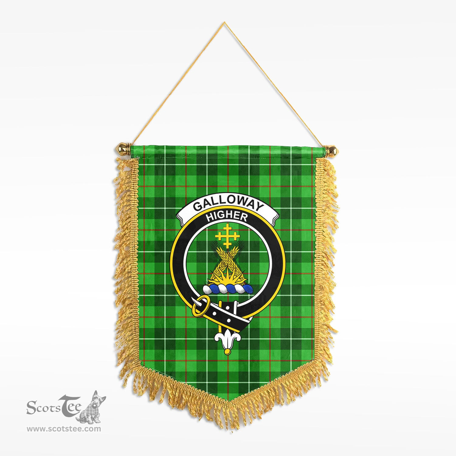 ScotsTee Shop Scottish Galloway District Clan Crest Tartan Gonfalon Scottish Wall Hanging Banner