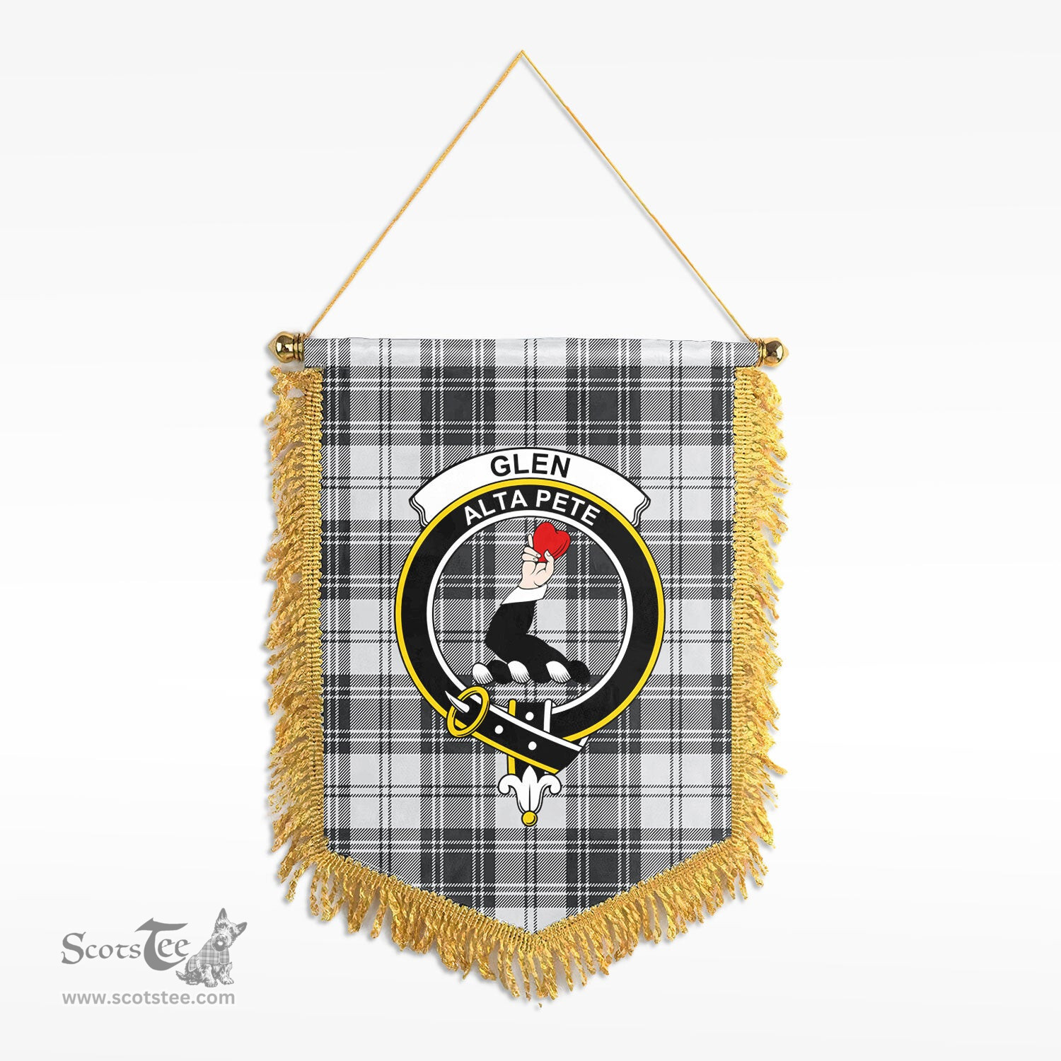 ScotsTee Shop Scottish Glen Clan Crest Tartan Gonfalon Scottish Wall Hanging Banner