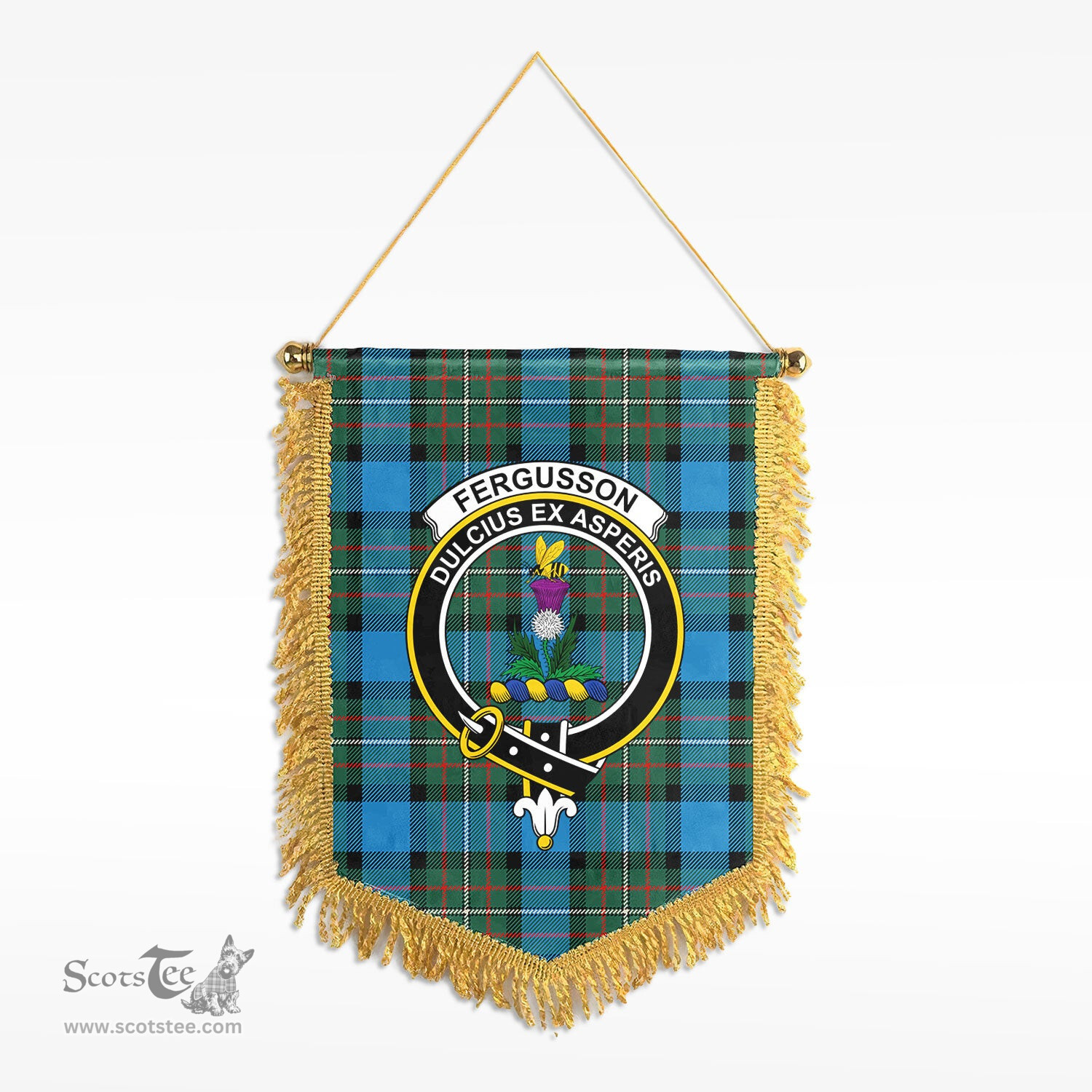 ScotsTee Shop Scottish Fergusson Ancient Clan Crest Tartan Gonfalon Scottish Wall Hanging Banner
