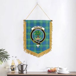 ScotsTee Shop Scottish Hamilton Hunting Ancient Clan Crest Tartan Gonfalon Scottish Wall Hanging Banner