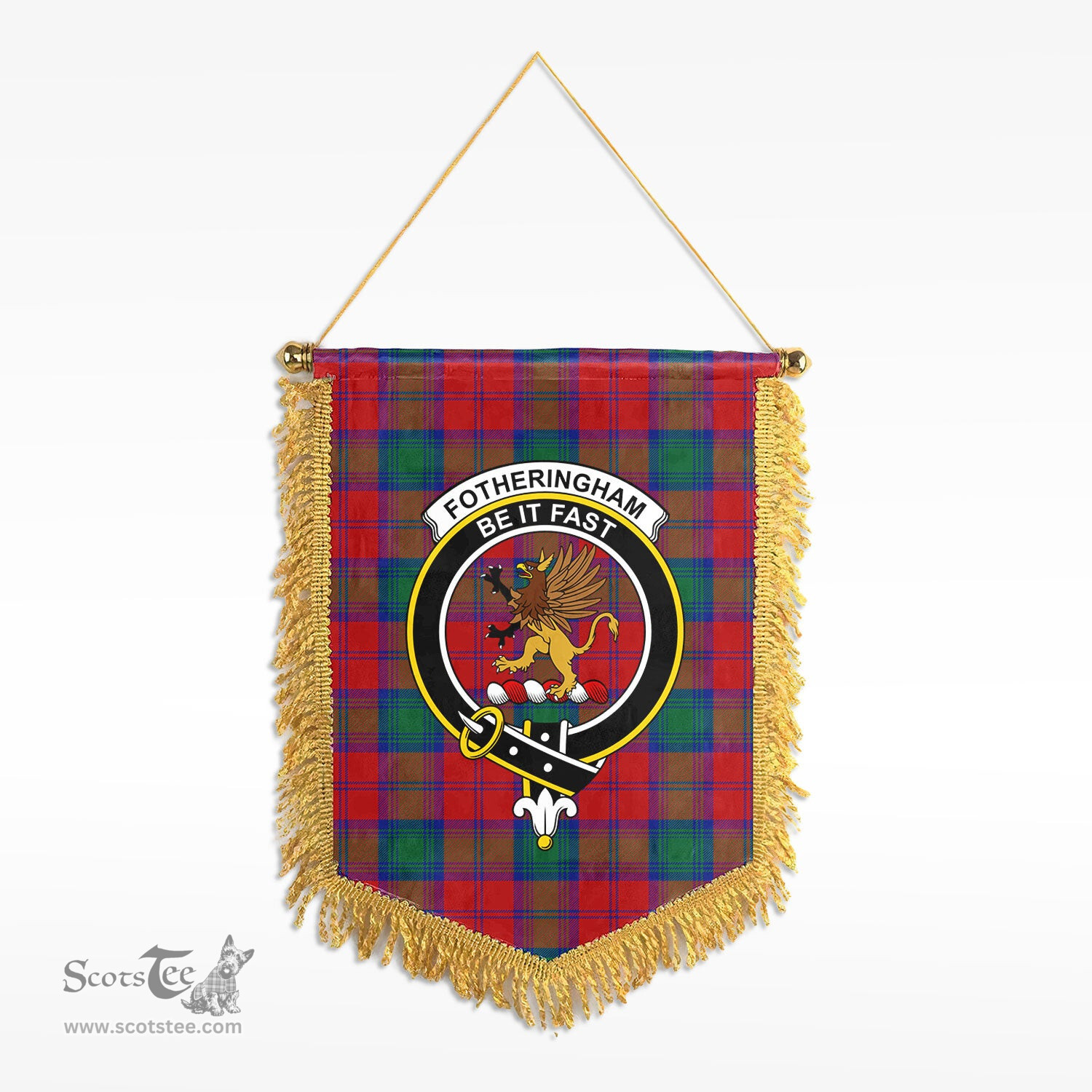 ScotsTee Shop Scottish Fotheringham Clan Crest Tartan Gonfalon Scottish Wall Hanging Banner
