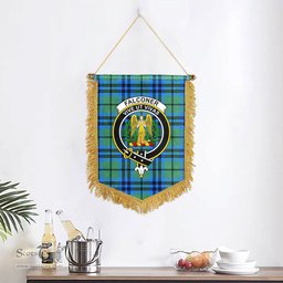 ScotsTee Shop Scottish Falconer Clan Crest Tartan Gonfalon Scottish Wall Hanging Banner