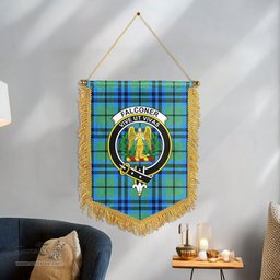 ScotsTee Shop Scottish Falconer Clan Crest Tartan Gonfalon Scottish Wall Hanging Banner