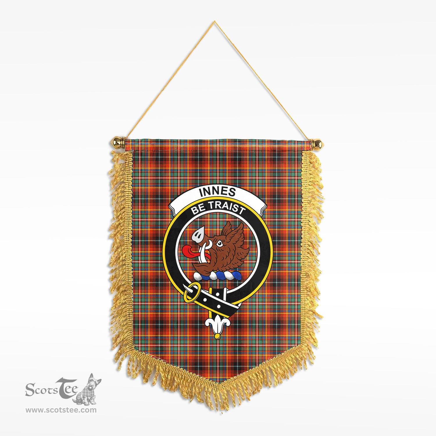 ScotsTee Shop Scottish Innes Ancient Clan Crest Tartan Gonfalon Scottish Wall Hanging Banner